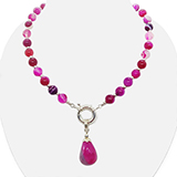 CP048-CD collar &aacute;gata fucsia con dije &aacute;gata loca